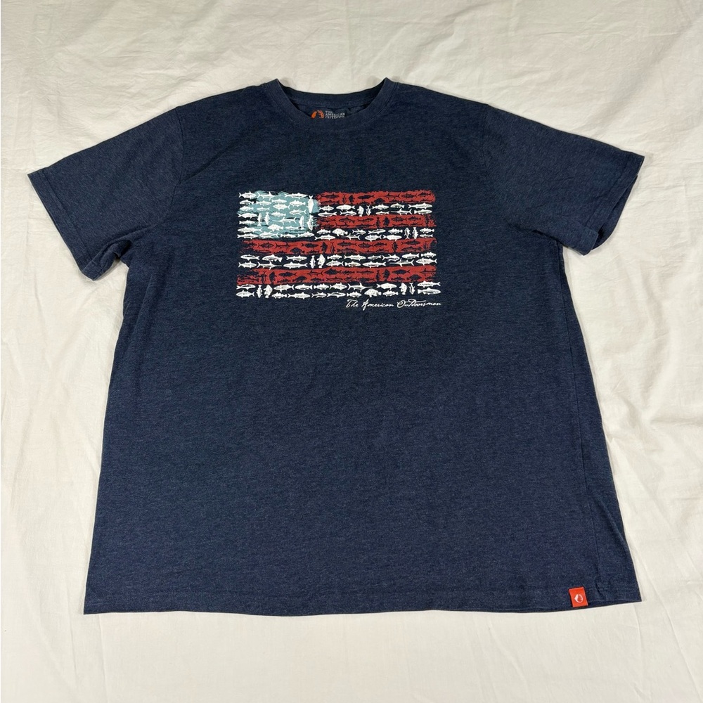 The Américan Outdoorsman Mens Blue Print Short Sleeve T-Shirt XL